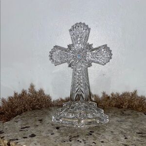 Lenox Fine Crystal Cross Crucifix Jeweled Inspirational Collection Blue Sapphire